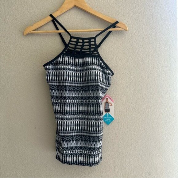 NWT Free Country Batik High Neck Braided Tankini Top – Size Large Swim Top Only - Picture 3 of 8